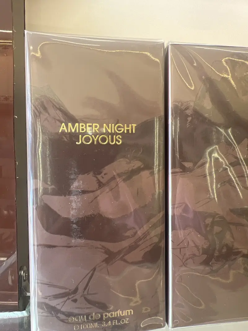 Amber Night Joyous perfume box at Sartaj Perfumes